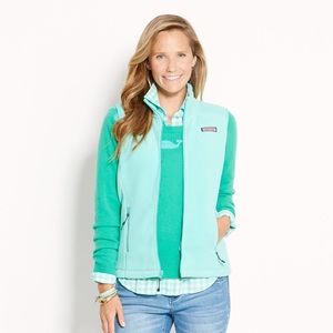Vineyard Vines Women’s Turquoise Fleece Vest - Size Small